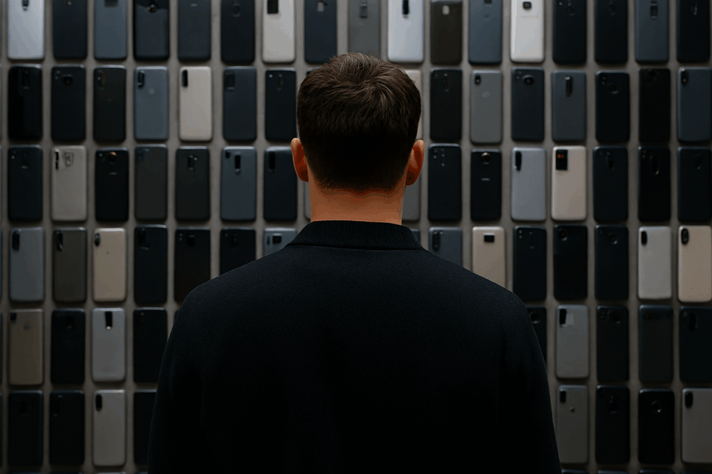 Ilustracja mężczyzny wybierającego telefon