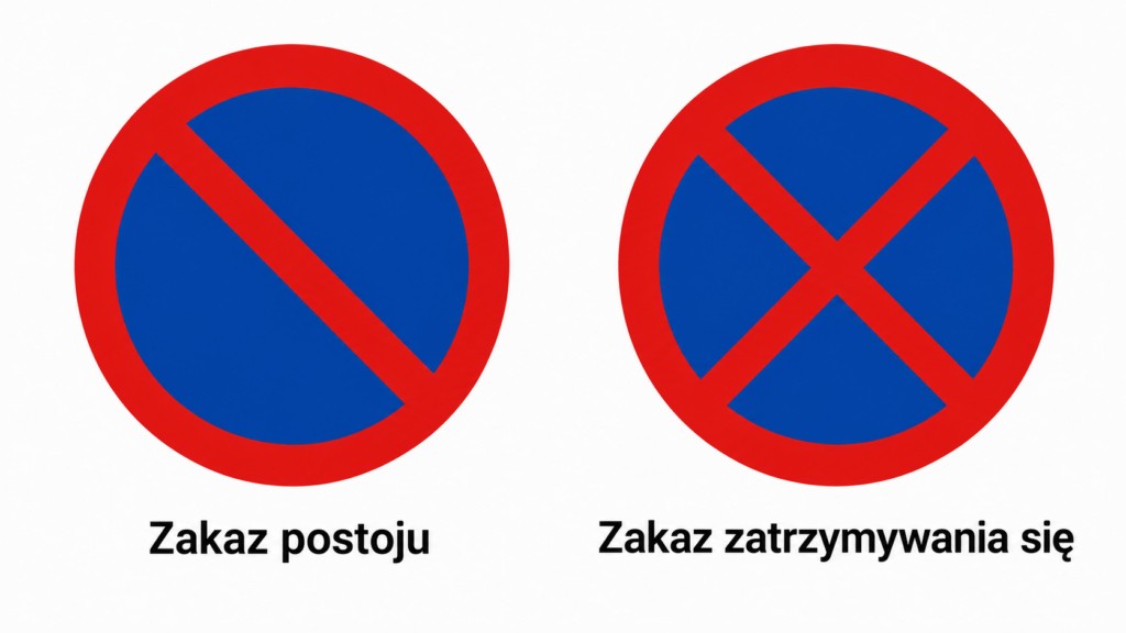 zakaz postoju a zakaz zatrzymywania się